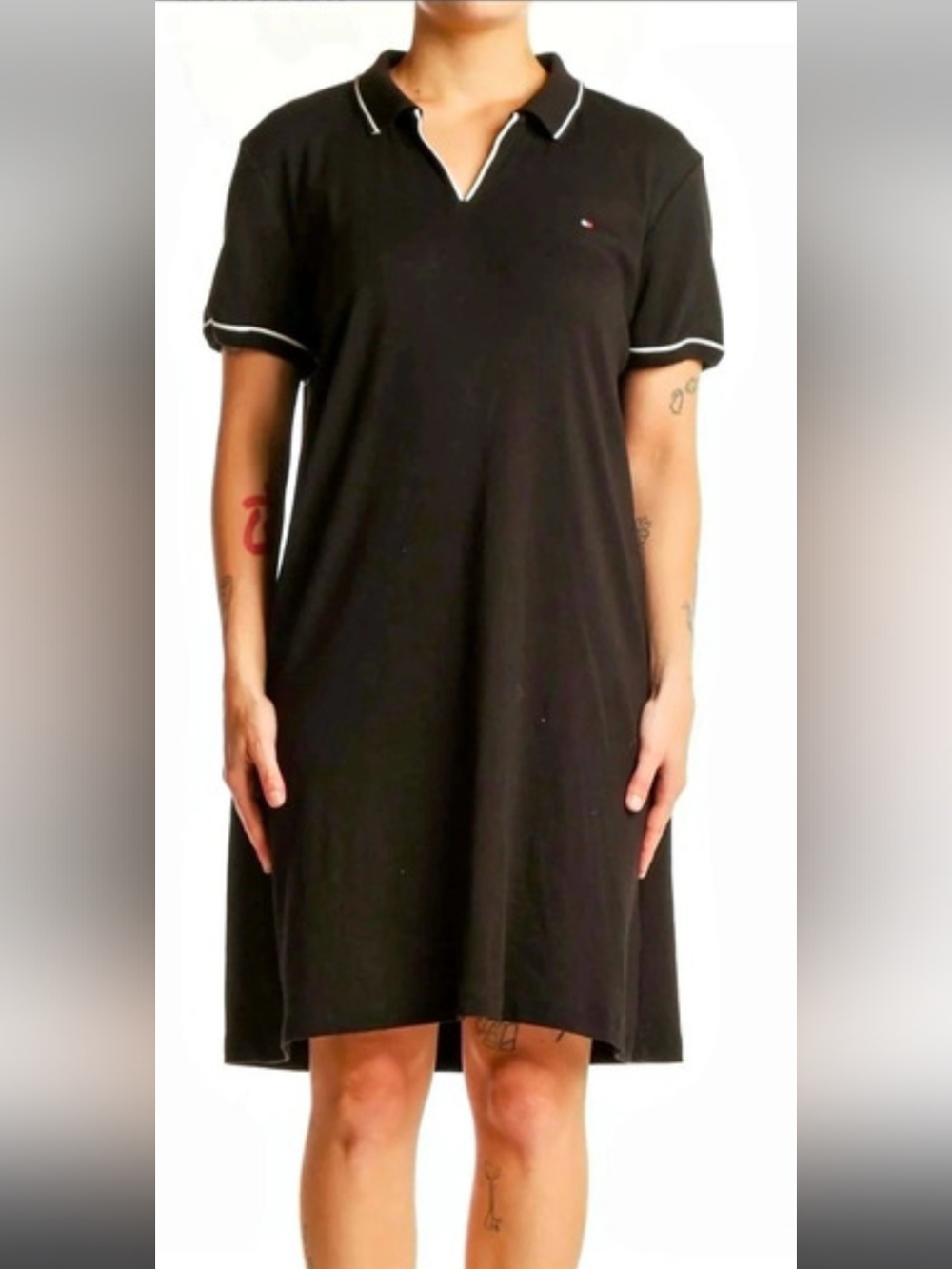 Tommy Hilfiger Short Sleeve Polo Dress Black